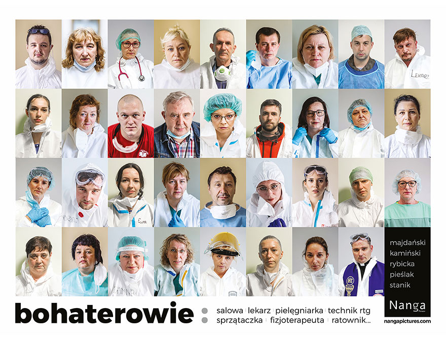 Heroes: Portraits Of 35 Frontline Workers That We Turned Into A Billboard In The Center Of Warsaw