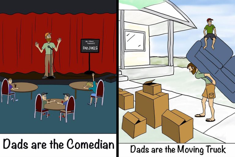“Dads Are”: Artist Illustrates The Average Experience Of Being A Dad