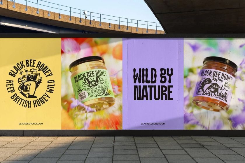 OMSE’s charming new identity for Black Bee Honey is inspired by the flight of the bumblebee