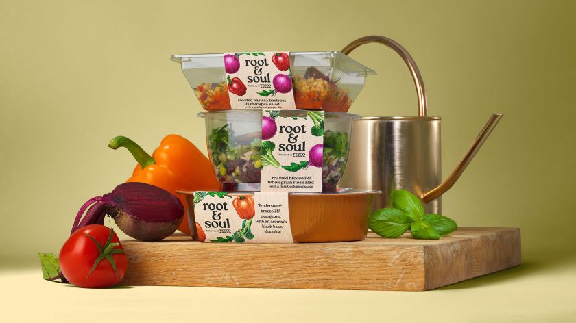 Tesco’s Root & Soul brand identity turns plant-based eating from bland to bold