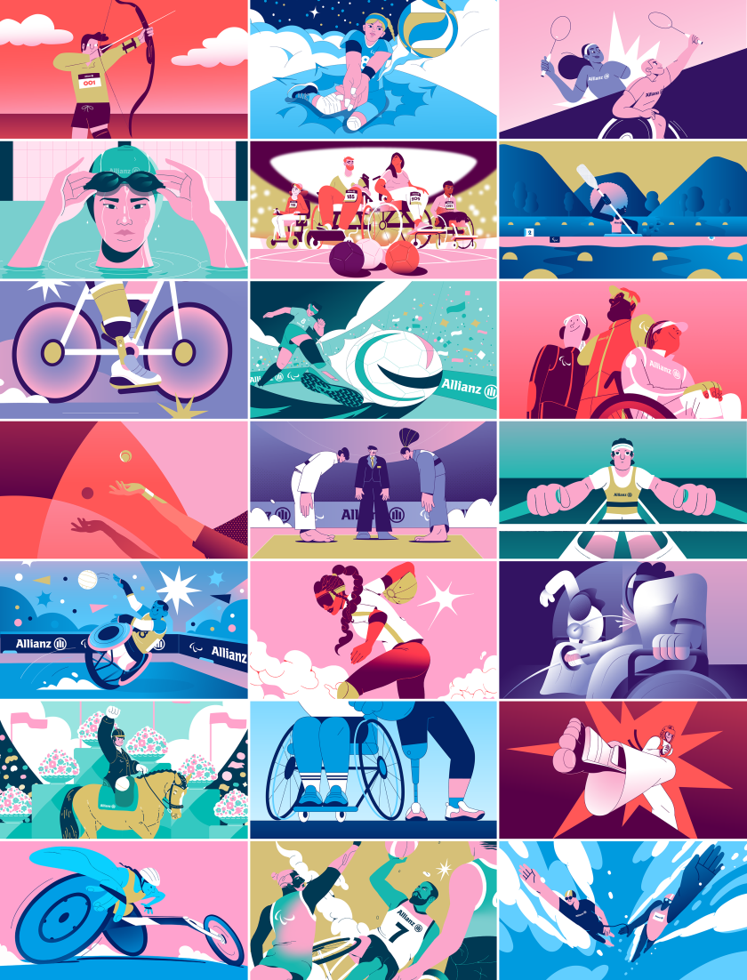 Kreatives unites 11 illustrators to animate the Paralympic Games 2024