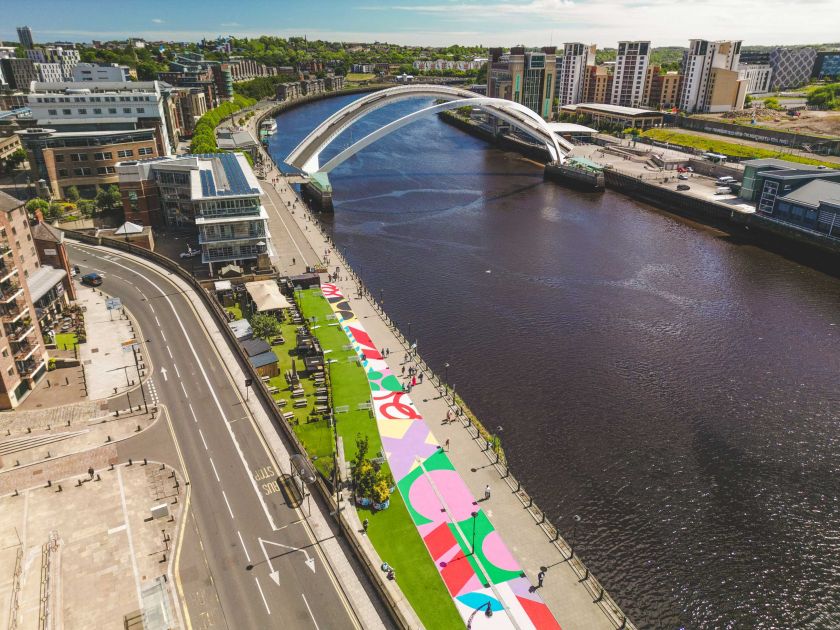 Spectacular 90-metre artwork adds life and colour to Newcastle Quayside