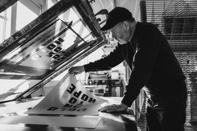 How Anthony Burrill turned four giant letters into Glastonbury’s most hopeful landmark